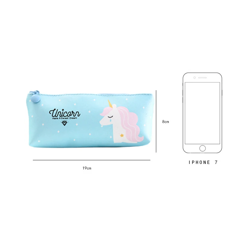 Милый Единорог пеналы Kawaii PU Ручка Pouchs объемный пенал спальные мешки для малышей