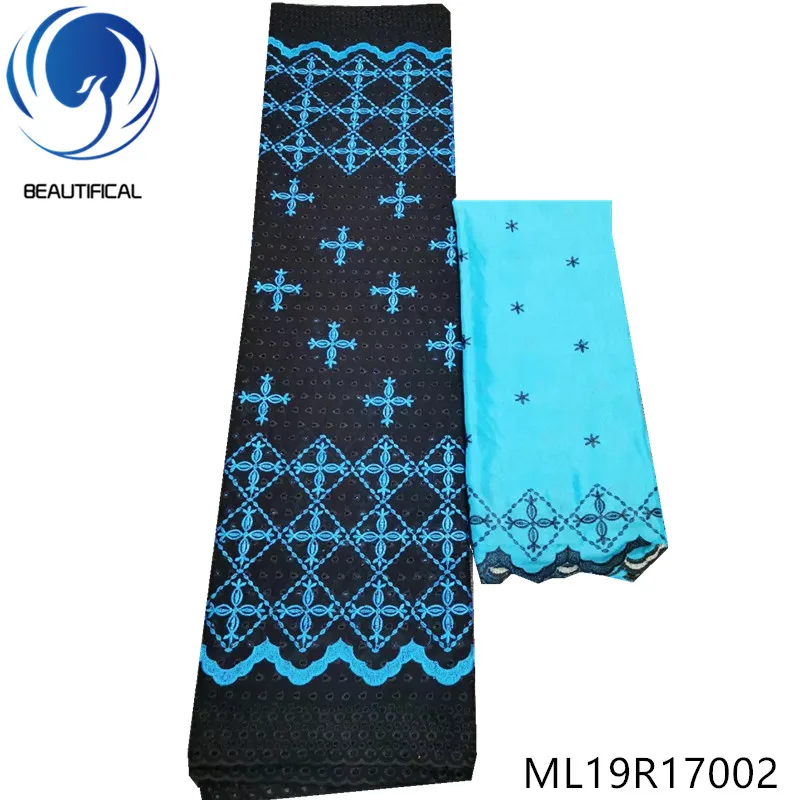 Красивая синяя швейцарская кружевная ткань 100% хлопок нигерийская вуаль сухая 2019