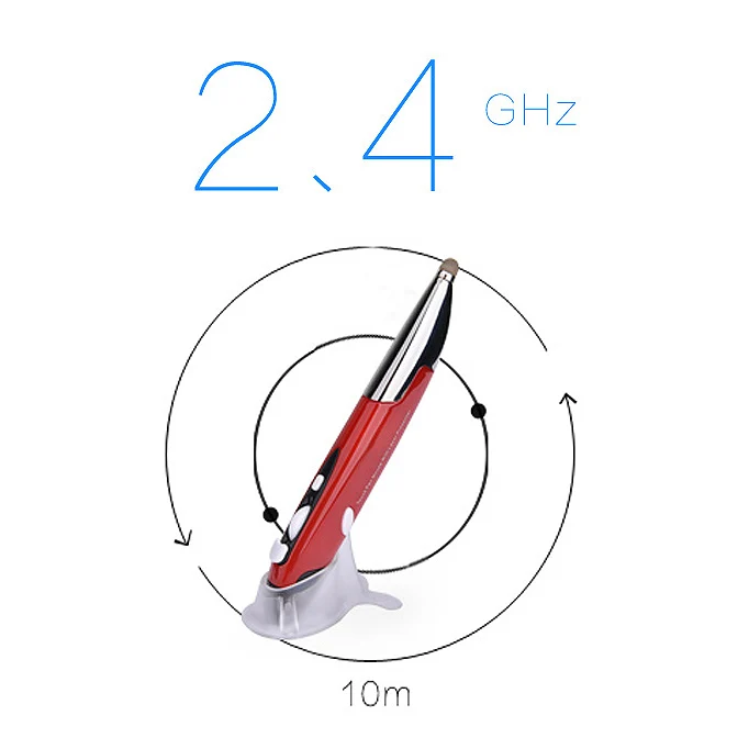 Wireless Optical Pen Mouse 2.4G 1600 Dpi 10M Press Pencil USB Ergonomic Mice for Computer Laptop Desktop Red | Компьютеры и офис