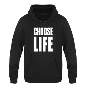 Мужская Флисовая Толстовка с капюшоном и надписью Choose Life, 2018