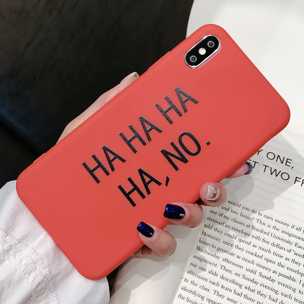 JONSNOW Matte Phone Case for iPhone 6S 6P 7 8 Plus HA NO Pattern Soft Silicone Cases X XR XS Max Capa Fundas |