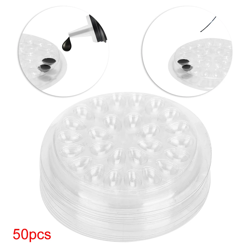 50pcs Disposable Eyelash Glue Holder Transparent Plastic Eye Lash Extension Stand Pads a | Красота и здоровье