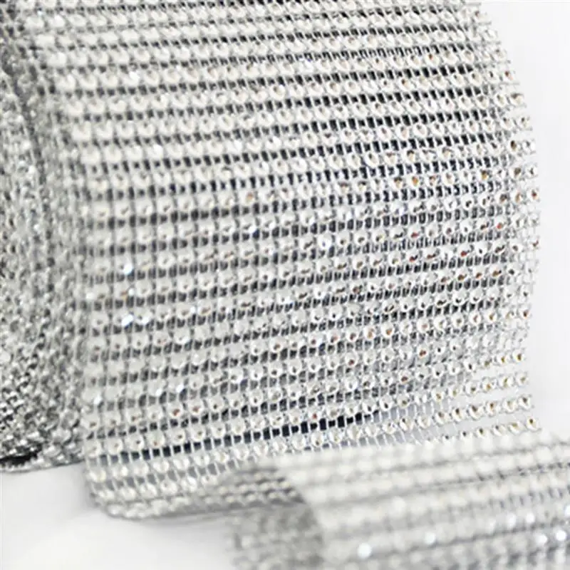 24 ряда Стразы цепочка DIY Алмазная сетка отделка свадебные алмазные блестящие