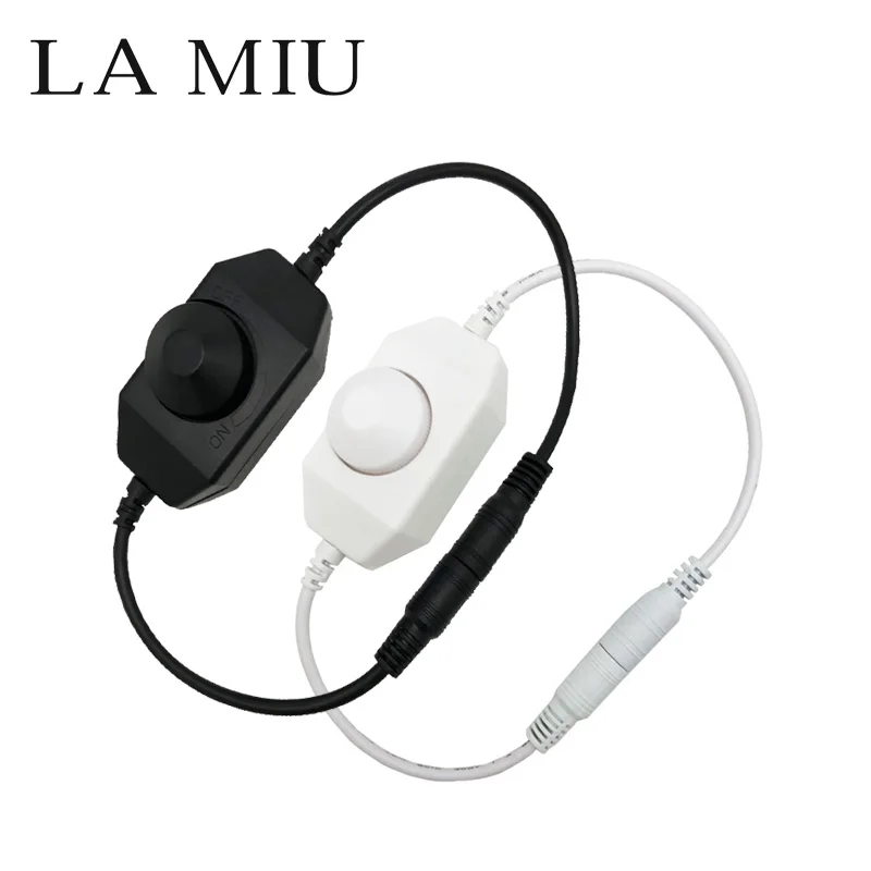 

LED Dimmer Mini LED Brightness Adjust Switch Dimmer Controller 12V-24V 8 A Knob Dimmer Switch ON OFF For Single Color LED Strip