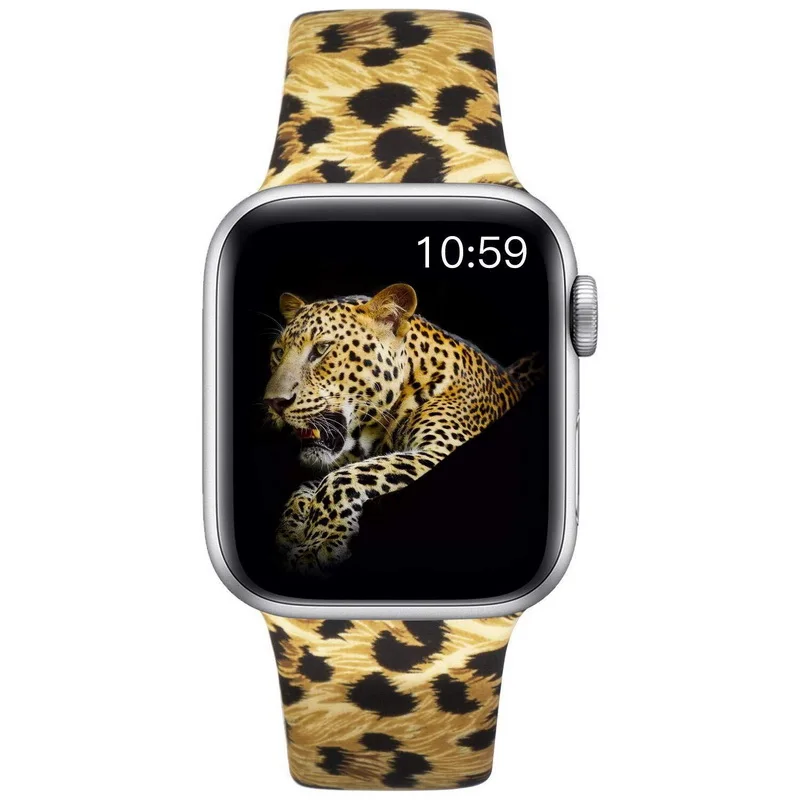 Силиконовый ремешок для часов Apple Watch 44 мм/42 мм 40 мм/38 спортивный Suave iwatch 4 3 2 1 Correa с