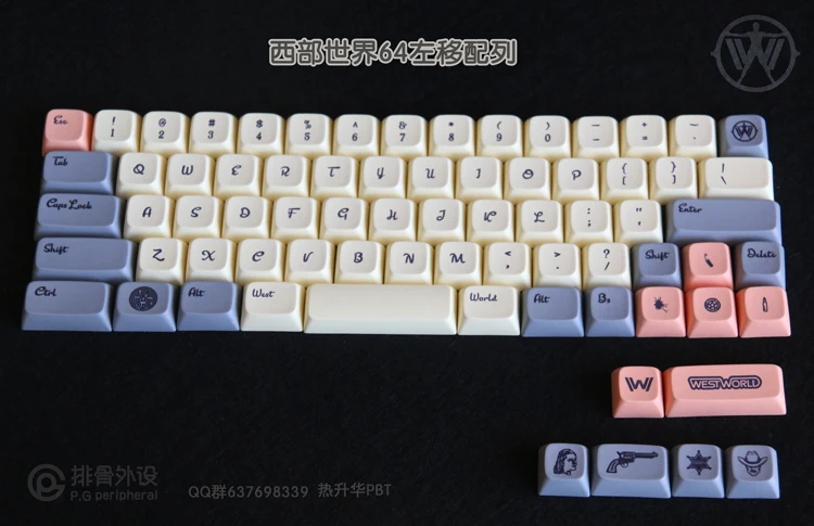 

1 Set West World Personality Key Caps Dye Sublimation PBT Mechanical Keyboard Keycaps For Varmilo 68 660m