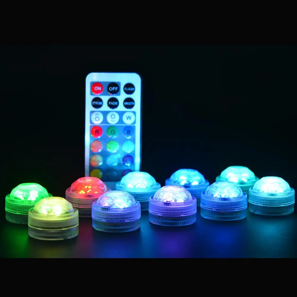 Waterproof Submersible LED Tea Light Battery Operated  Mini Party Light with Remote for  Christmas Xmas Party Wedding Decoration