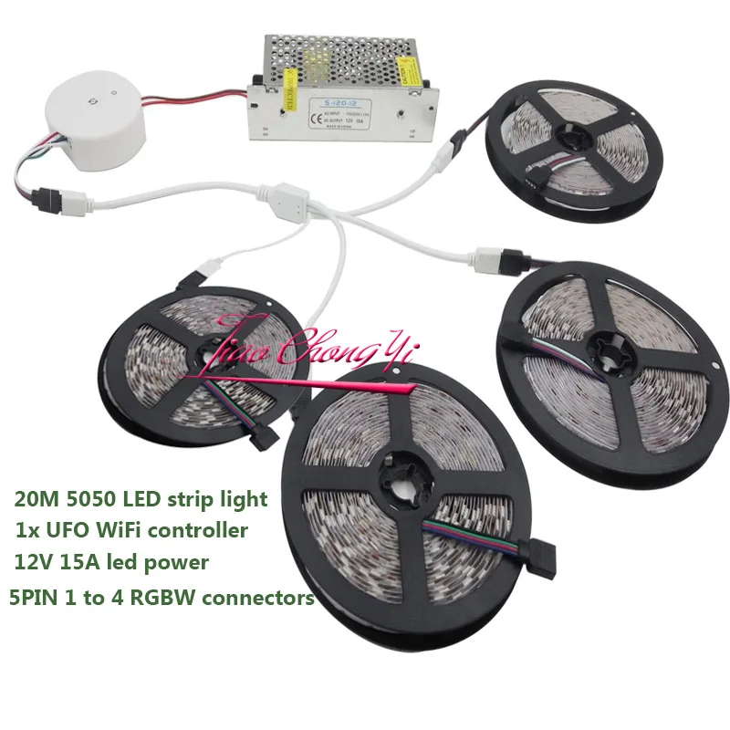 Светодиодный светильник 5 м 10 15 20 SMD 5050 RGBW RGBWW 1200 светодиодный s 60 s/M RGB лента