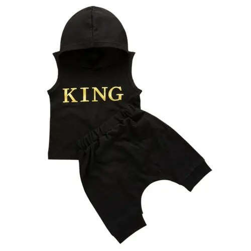 3M-3Years Toddler Baby Boys Hooded Tops T-shirt Harem Pants Shorts 2PCS Outfits Clothes | Детская одежда и обувь