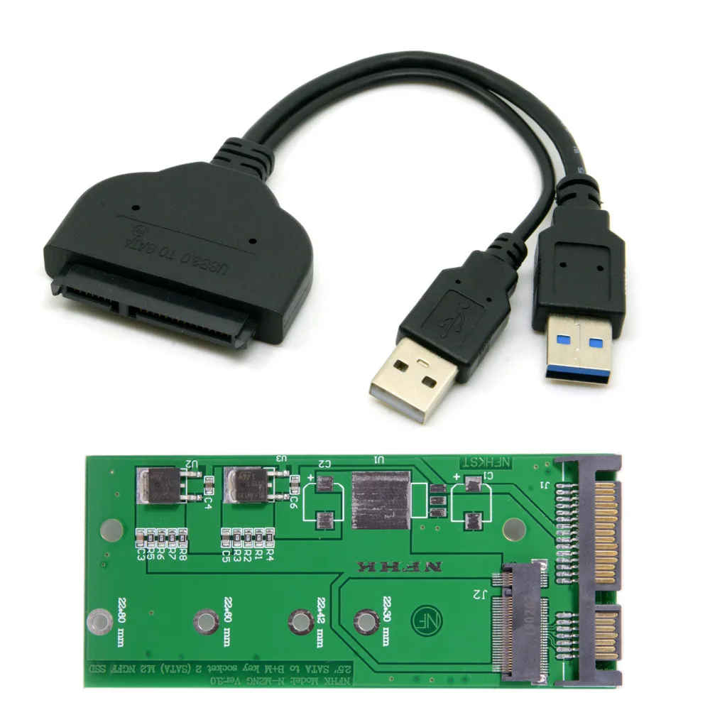 CY USB 3 0 для SATA 2 5 &quotB Ключ M.2 NGFF SSD 5&quot 7 + 15 22 Pin адаптер карта 2242 2260 2280 M.2|Компьютерные
