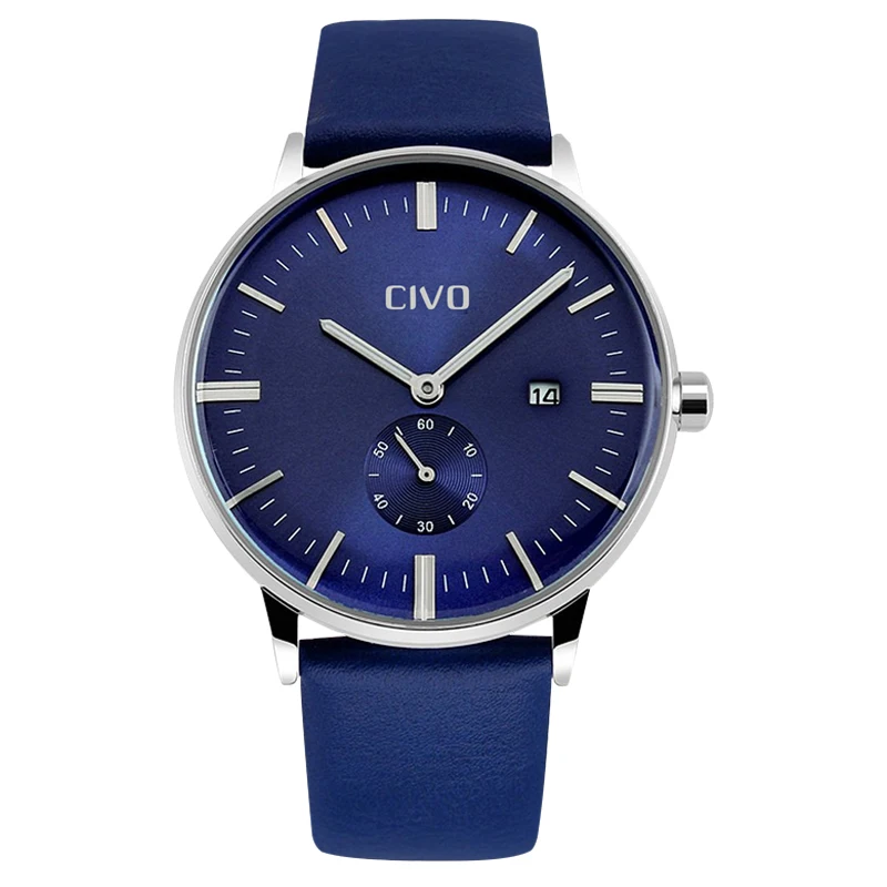 Marca de Luxo Analógico de Quartzo de Couro Relógio de Pulso para Homens de Negócios à Prova Civo Homens Relógios Genuíno d’ Água Relógio Reloj Hombre Top