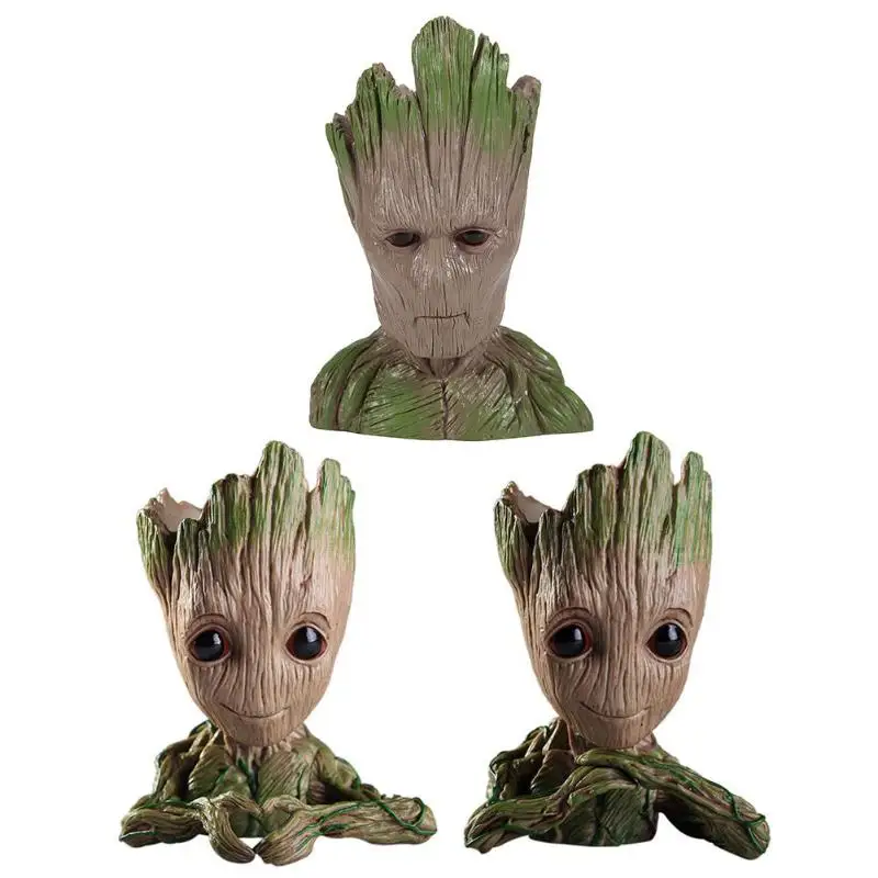 Цветочный горшок модная виниловая ручка для детского Groot растений цветочный
