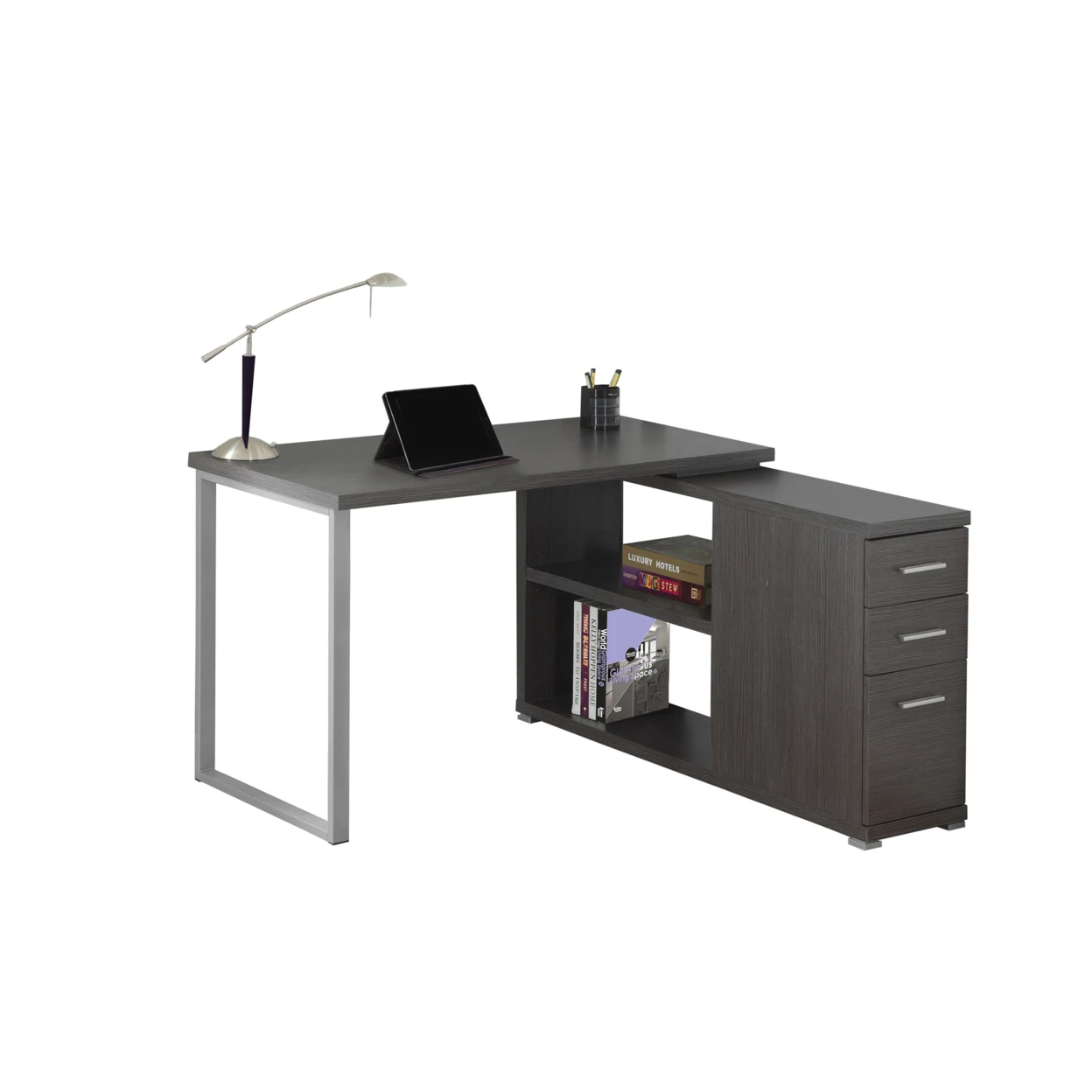 COMPUTER DESK - GREY LEFT OR RIGHT FACING CORNER |