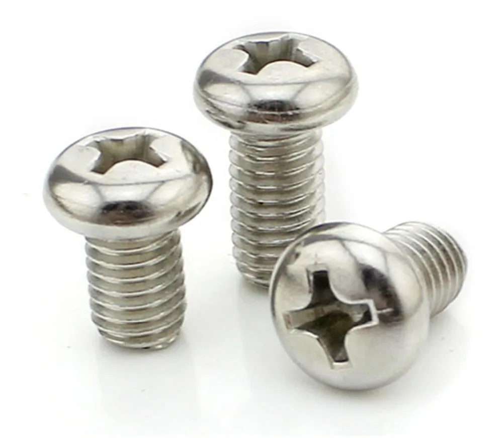 

10PCS M6 Stainless Steel Cross Recessed Bolts Phillips Round Pan Head Screw M6*8/10/12/16/20/25/30/40/50mm