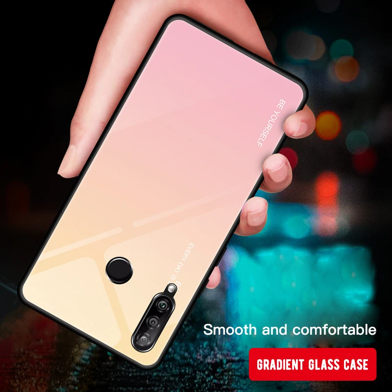 Чехол из мягкого ТПУ с градиентным закаленным стеклом для huawei P Smart PLUS 2019 Enjoy 9S Y7 PRO