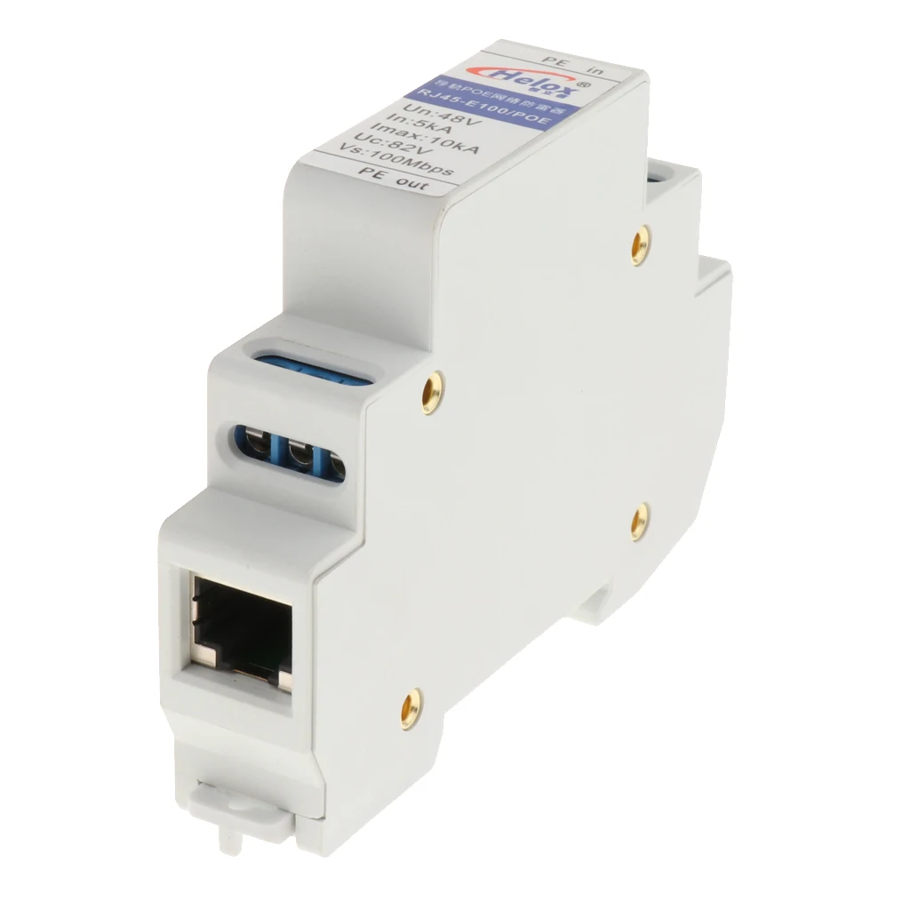 Железнодорожная сеть RJ45 POE стабилизатор напряжения гром молниеотвод устройство Rail Тип 100 м сеть POE устройство защиты молнии