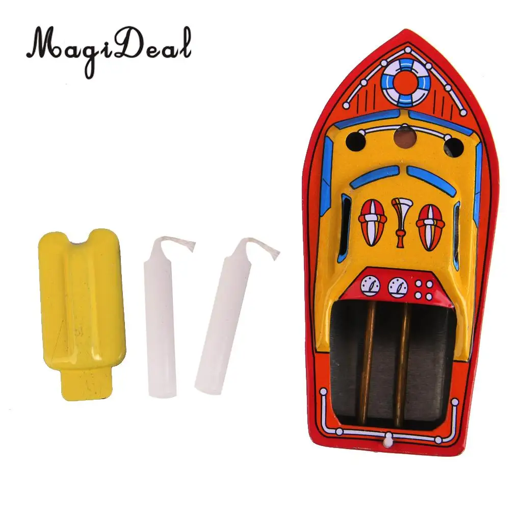 

Классическая железная свеча, 1 шт., Паровая лодка, оловянная игрушка, Европейский бассейн для воды, плавающая Популярная игрушка-лодка, детск...