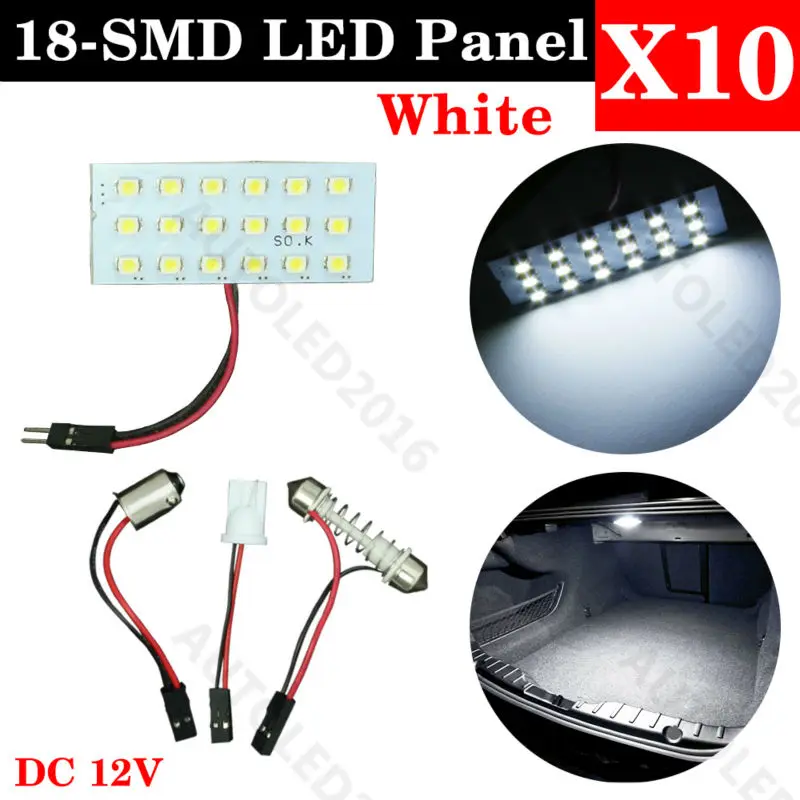 T10 W5W Festoon BA9S адаптер Светодиодный 18 чипов 1210 3528 SMD светодиодный светильник для