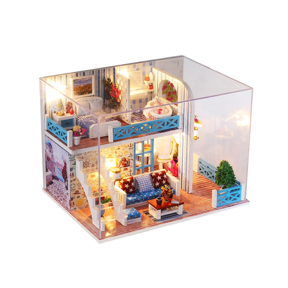 

Doll House Furniture Diy Miniature Size Doll House Model Building Kits Wooden Furniture Toys DIY Dollhouse Girl Bedroom Gifts