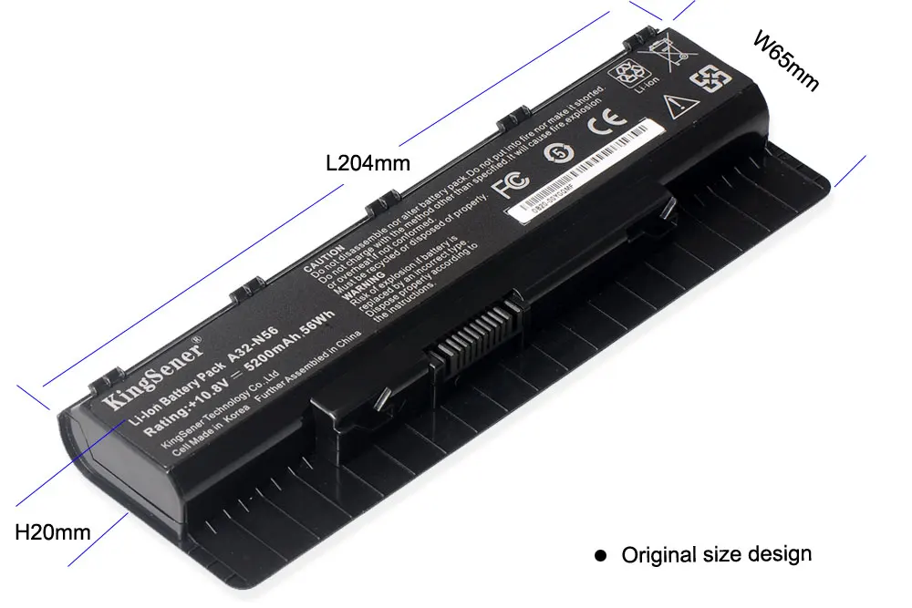 KingSener A32-N56 Аккумулятор для ноутбука ASUS B53V B53A F45A F45U R500N R500VD F55 N56D N56DY N56J N56JK N56VM N56VV N56VZ N56VB