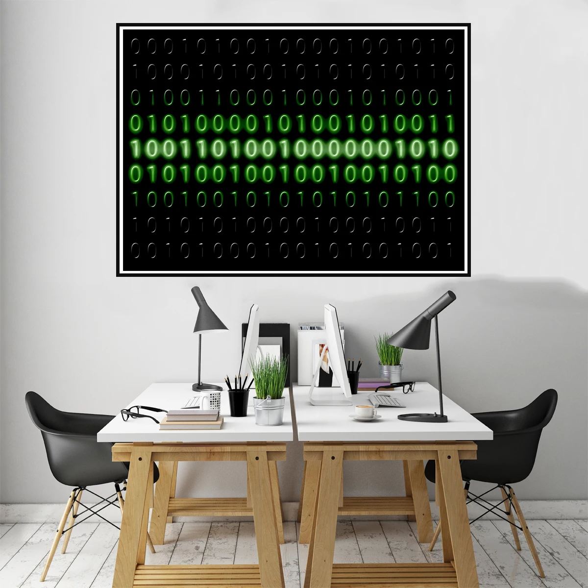 Binary System Code Creative Canvas Poster Picture Office Business Art Decoration | Дом и сад