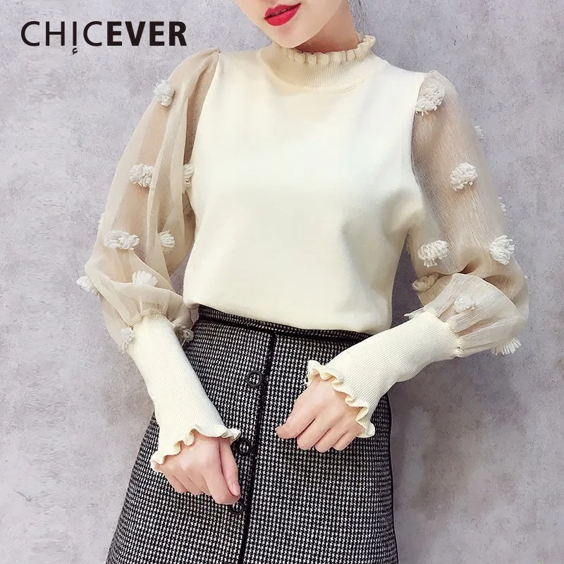 CHICEVER 2019 весенние вязаные пуловеры женский свитер для женщин топ лоскутное