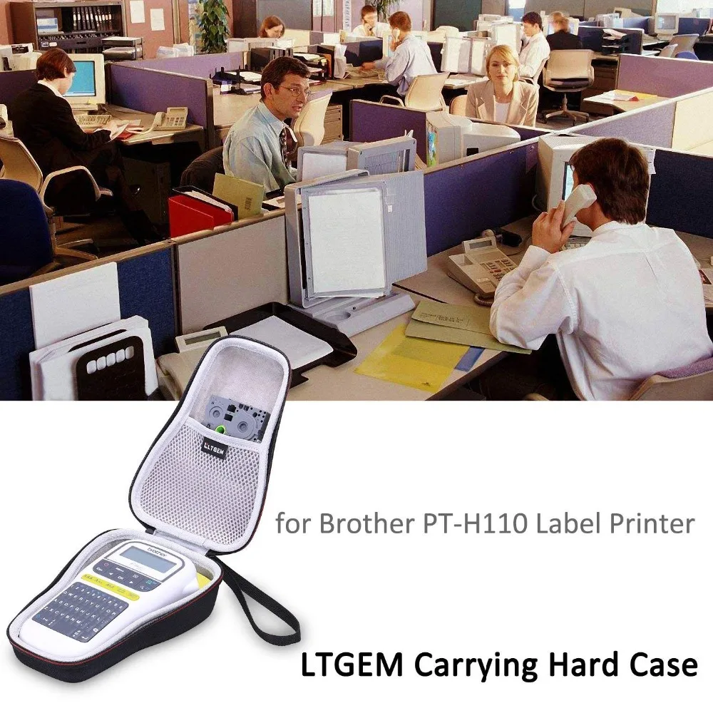 LTGEM EVA Hard Case for Brother P-Touch PTH110 & PT-H100 Easy Portable Label Maker - Travel Protective Carrying Storage Bag