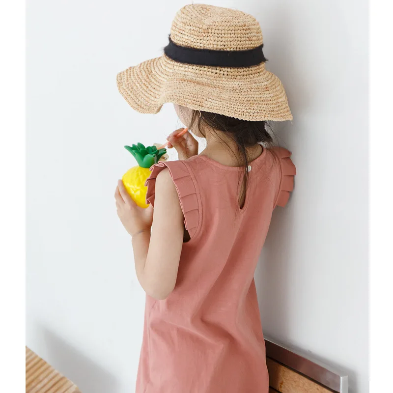New 2019 Summer Girls Dress Korean Kids Pleated Fly Sleeve Irregular Baby Sundress Ruched Toddler Clothes Cute #3958 | Детская одежда и