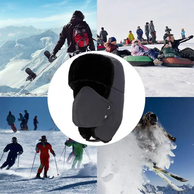 Унисекс теплые Earflap бомбардировщик Шапки шапки армейская шапка для Для мужчин