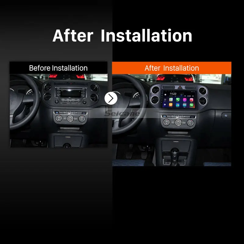 Автомагнитола Seicane 9 дюймов Android 8 1 GPS навигация Bluetooth для VW Volkswagen Tiguan 2010 2015 Wi Fi