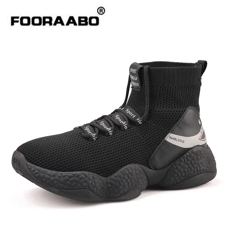 Мужские кроссовки Fooraabo Shark спортивная обувь из дышащего трикотажа с высоким
