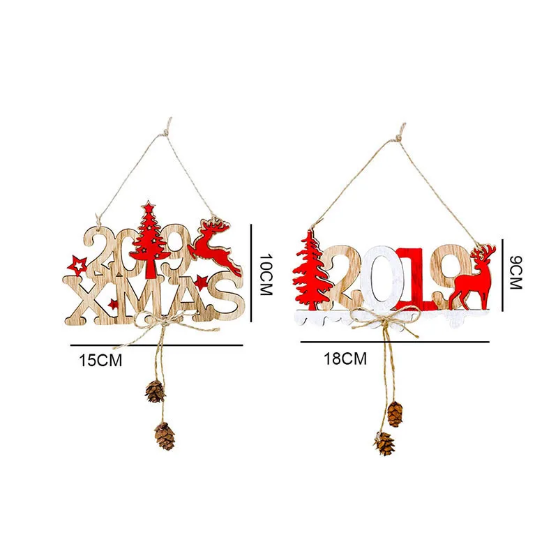 New Wooden Christmas Tree Letter Pendants Xmas Hanging Decorations Year Party Pendant Decor Supplies | Дом и сад