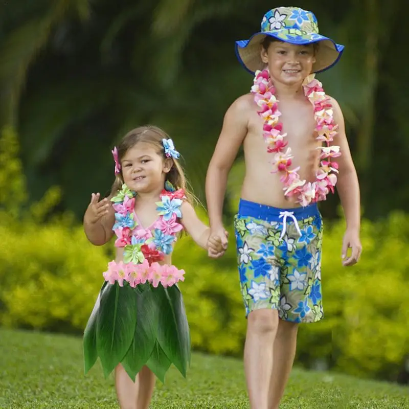 Костюмы Hula костюмы для морской вечеринки реквизит детская юбка из травы с