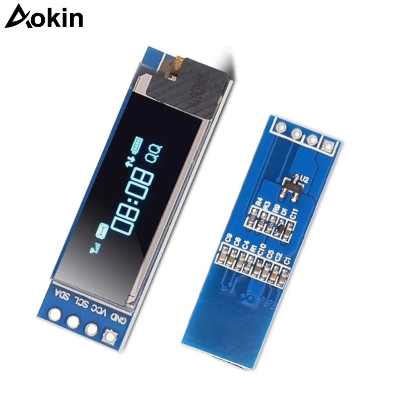 ЖК дисплей 0 91 дюйма 128x32 IIC I2C синий OLED DIY модуль SSD1306 Драйвер IC DC 3 В 5 для Arduino