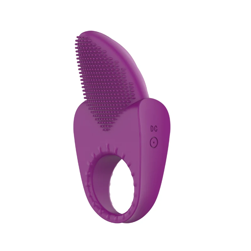 Вибрационное кольцо для пениса с массажной щёткой силиконовые секс-игрушки