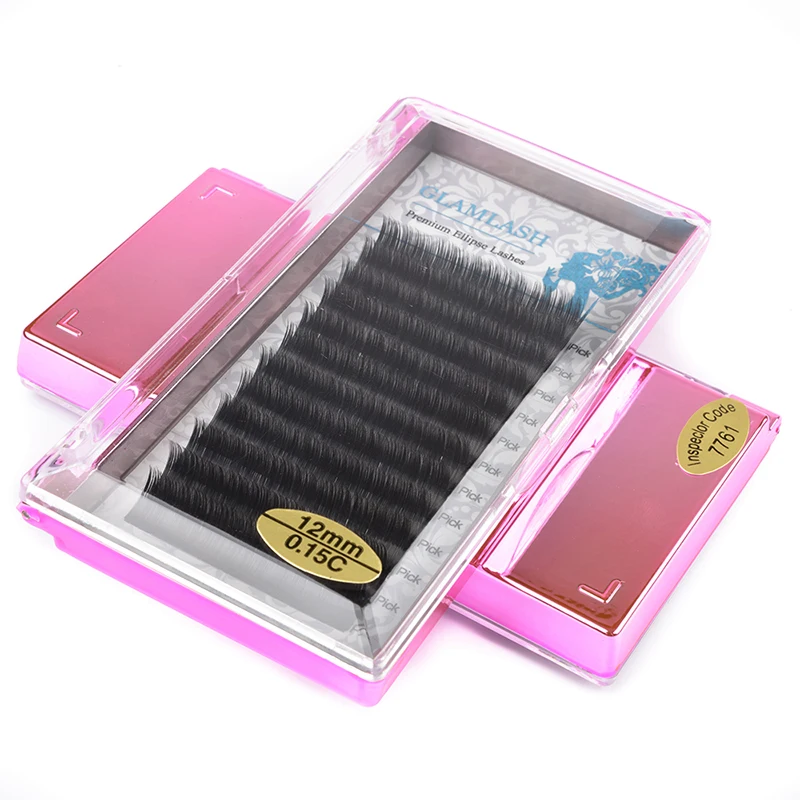 GLAMLASH 2 футляра Роскошные раздельные кончики эллипса плоские Индивидуальные