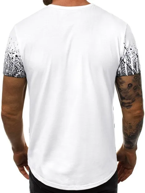 

2019 New Men's Summer Gradient Color T Shirt Male Hip Hop High Street Short Sleeve Printed T Shirts Tops M-3XL