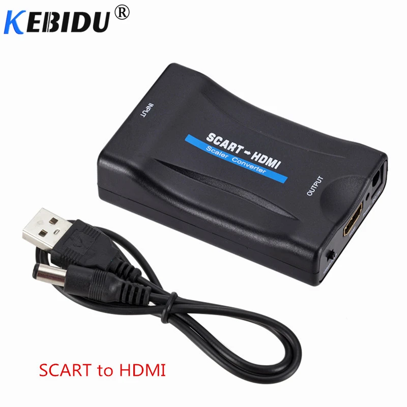 Адаптер kebidu 1080P SCART HDMI совместимый преобразователь для аудио и видео HD TV Sky Box STB