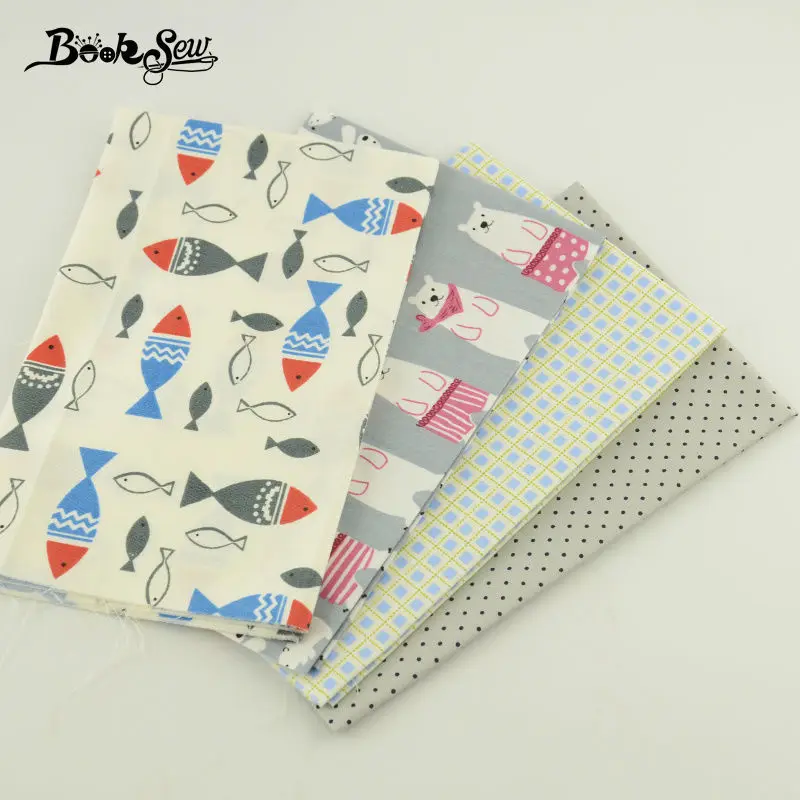 100% Cotton twill animals/ stripes and black dots style Fabri Home Textile booksew tildas materials Patchwork Sewing Clothing|cotton twill|patchwork