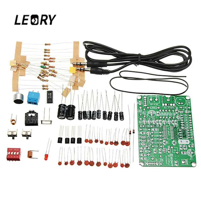 LEORY DC4-6V двухканальный MP3 FM Радио стерео передатчик модуль беспроводной микрофон