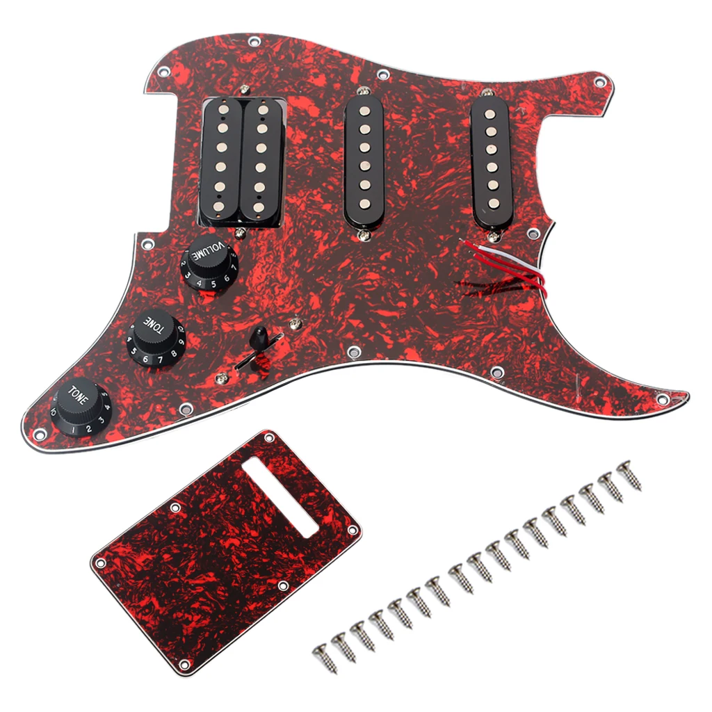Красный 3-слойный Prewired SSH Pickguard Защита от царапин пластины загружается с пикапами
