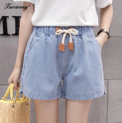 

4XL New spring 2020 fashion shorts women denim female shorts solid blue short Jeans hole Style plus size for women shorts