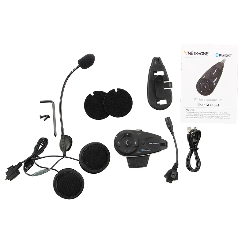 Vnetphone V5 1200m мотоцикл/Skihelm домофон Погода 5 всадников Bluetooth BT переговорные