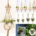 2018 Новые горячие Винтаж Подвеска для растений из макраме цветочный горшок держатель ноги затягивающей веревочки корзина