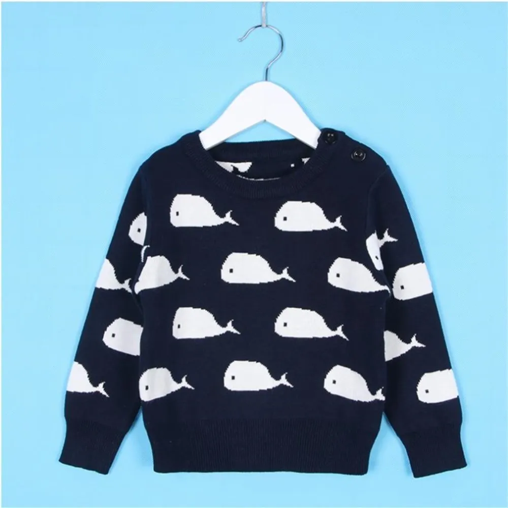 2019 Children Sweater Baby girl winter Boys kids sweaters Girls Knitted Lovely Whale Pullover Cardigans Clothes Outerwear |