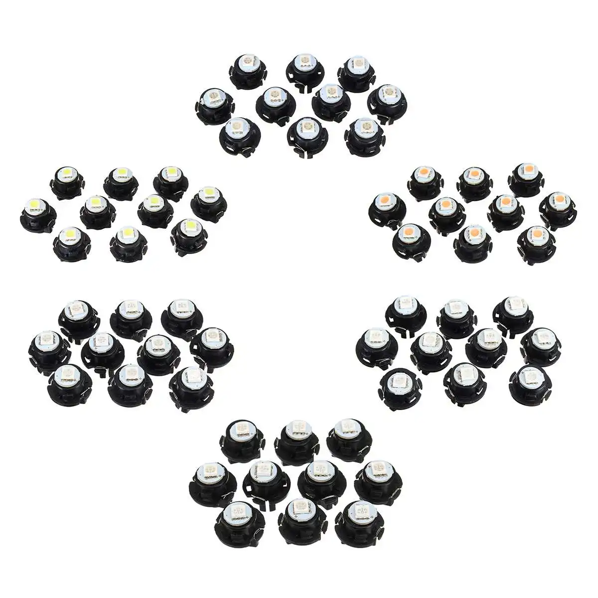 10 шт. T6.5 5050 светодиодный 1 SMD лампа Автомобильная лампочка приборная панель свет клиновидный для салона лампа