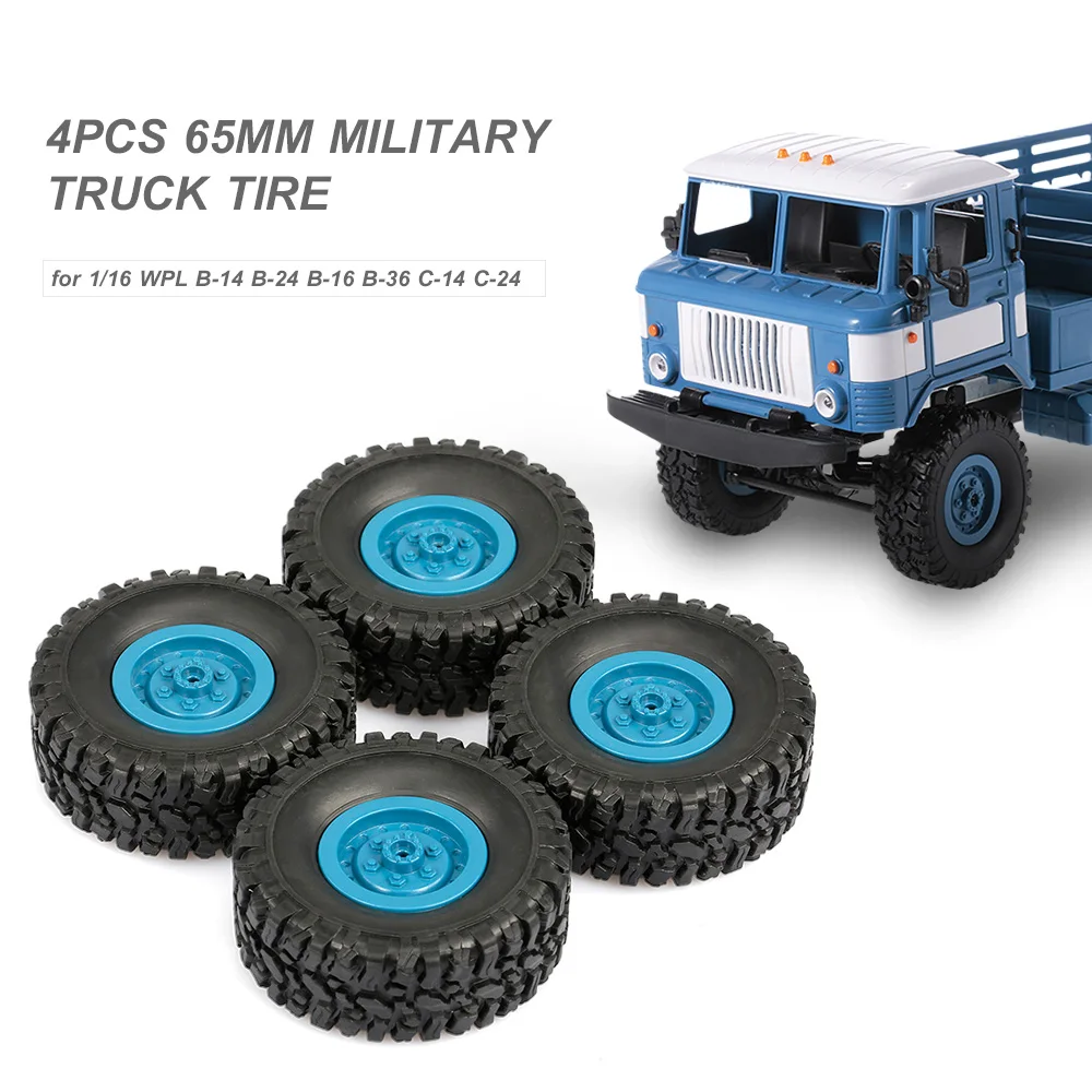 Военный грузовик 4 шт 65 мм RC шины для 1/16 WPL B 14 24 16 36 C автозапчасти|Детали и
