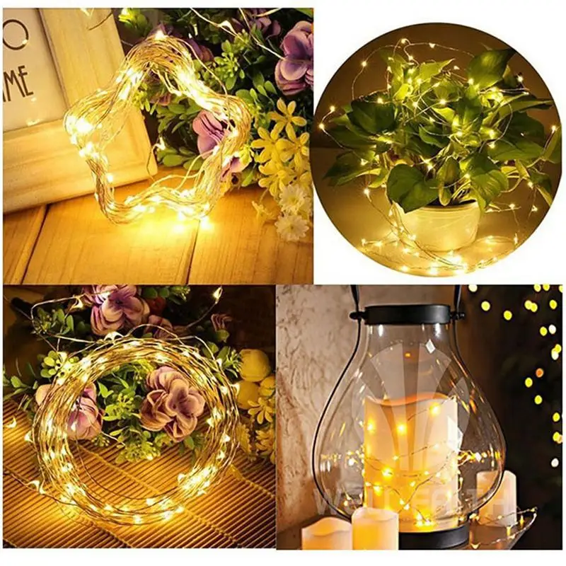 Kaigelin 2/5 м 20/50 LED Серебряная медная проволока для бутылки световая гирлянда теплый