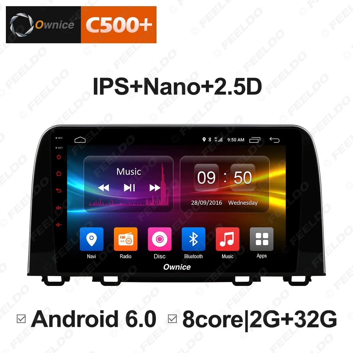 FEELDO 10 1 &quotAndroid 6 0 4 ядерный/DDR3 1G/16G/поддержка 4G ключ автомобильный медиаплеер с GPS/FM/AM