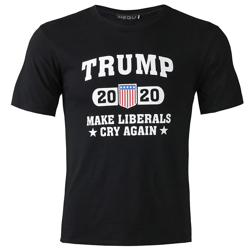 2020 Трамп повседневная мужская и женская черная футболка американская